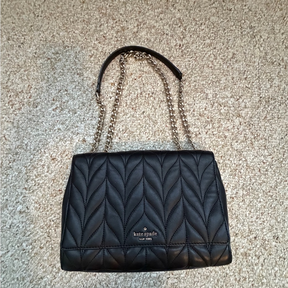 kate spade Black Quilted Leather Chain Shoulder Bag